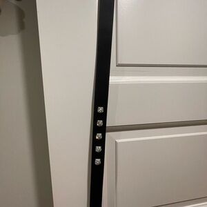 Authentic St. John black satin belt with gem stones. SIZE M